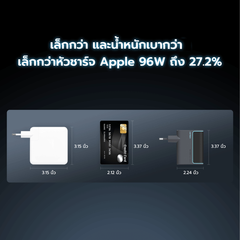 หัวชาร์จเร็ว CUKTECH AD1003T 100W สีเทา GAN3 รองรับชาร์จไว_8